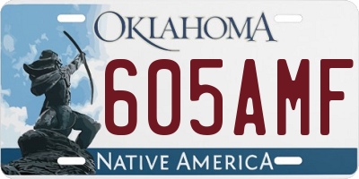 OK license plate 605AMF