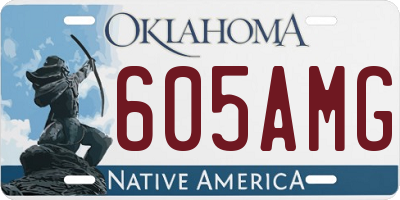 OK license plate 605AMG