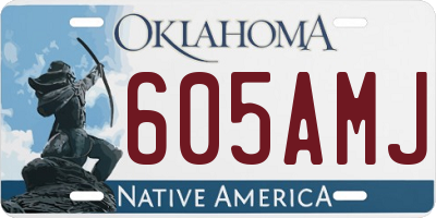 OK license plate 605AMJ