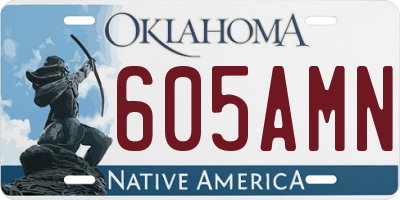 OK license plate 605AMN
