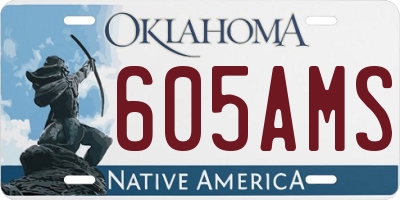 OK license plate 605AMS