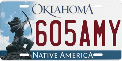 OK license plate 605AMY
