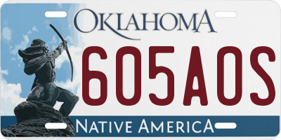 OK license plate 605AOS