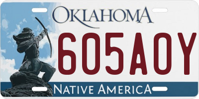 OK license plate 605AOY