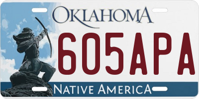 OK license plate 605APA