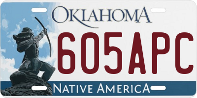 OK license plate 605APC