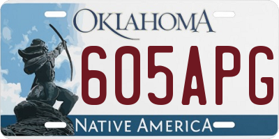 OK license plate 605APG