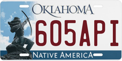 OK license plate 605API