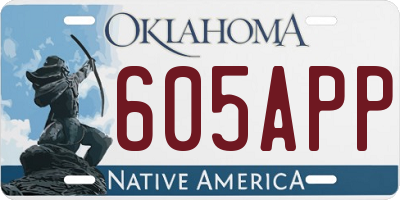 OK license plate 605APP
