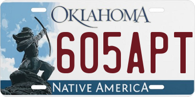 OK license plate 605APT