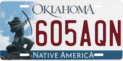 OK license plate 605AQN