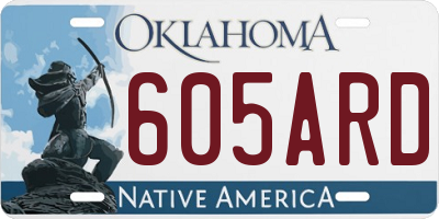 OK license plate 605ARD