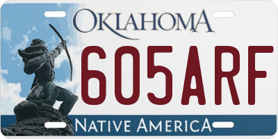 OK license plate 605ARF
