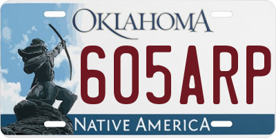 OK license plate 605ARP