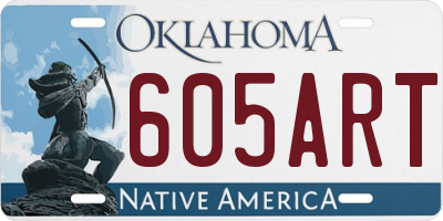 OK license plate 605ART