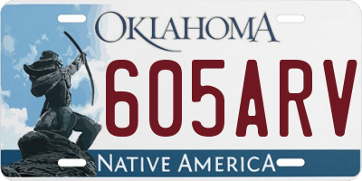 OK license plate 605ARV