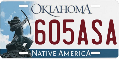 OK license plate 605ASA