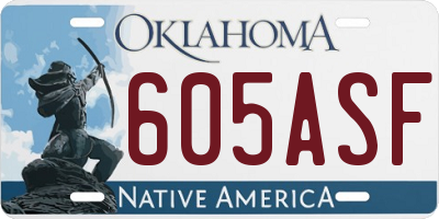 OK license plate 605ASF