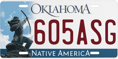 OK license plate 605ASG
