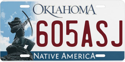 OK license plate 605ASJ