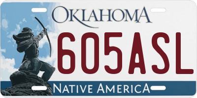 OK license plate 605ASL