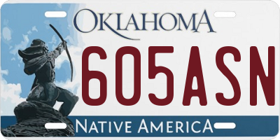 OK license plate 605ASN