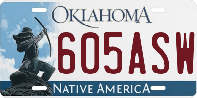 OK license plate 605ASW