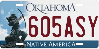 OK license plate 605ASY