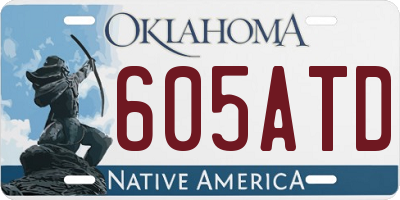 OK license plate 605ATD