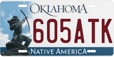 OK license plate 605ATK