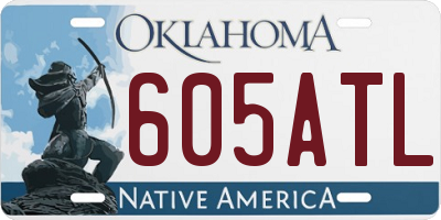 OK license plate 605ATL