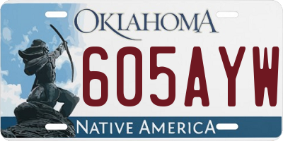OK license plate 605AYW