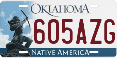 OK license plate 605AZG