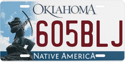 OK license plate 605BLJ