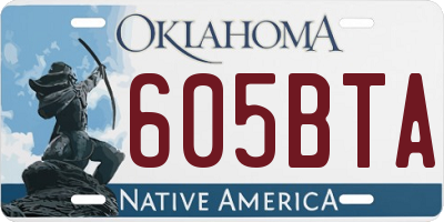 OK license plate 605BTA