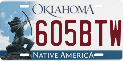 OK license plate 605BTW