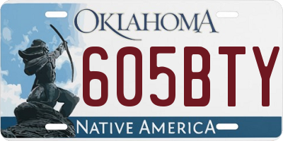 OK license plate 605BTY