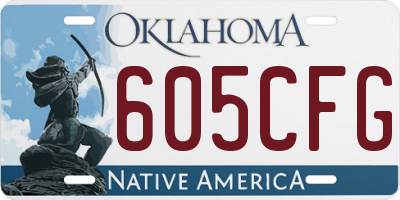 OK license plate 605CFG