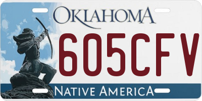 OK license plate 605CFV