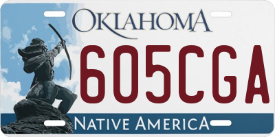 OK license plate 605CGA