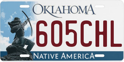 OK license plate 605CHL