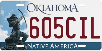 OK license plate 605CIL