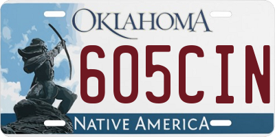 OK license plate 605CIN