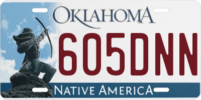 OK license plate 605DNN