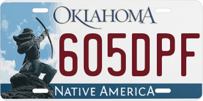 OK license plate 605DPF