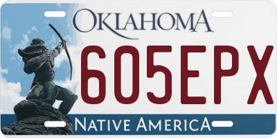 OK license plate 605EPX