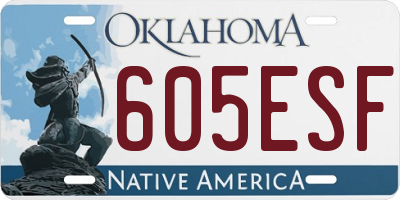 OK license plate 605ESF