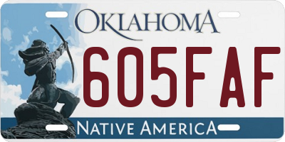 OK license plate 605FAF