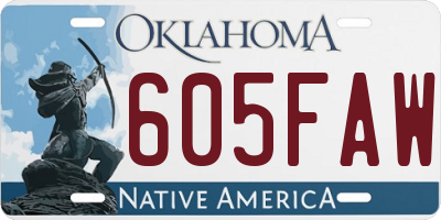 OK license plate 605FAW