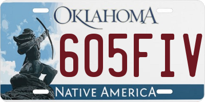 OK license plate 605FIV
